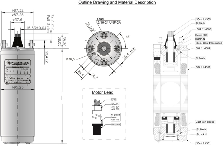 4-дюймовый PSC двигатель номер модели 50 Гц