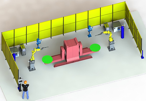 Сварочный комплекс поворотного типа с двумя рабочими зонами